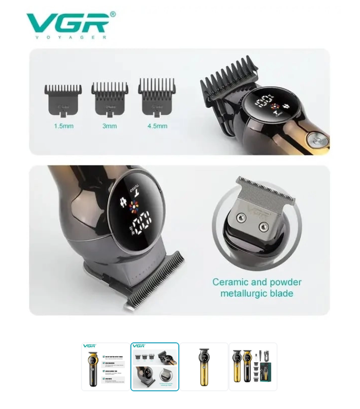 ماشین اصلاح موی سر و صورت وی جی ار مدل VGR V-989