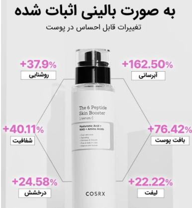 سرم بوستر ۶پپتاید اصل کره با خاصیت ضدچروک و جوانسازی قوی حجم ۱۵۰میل