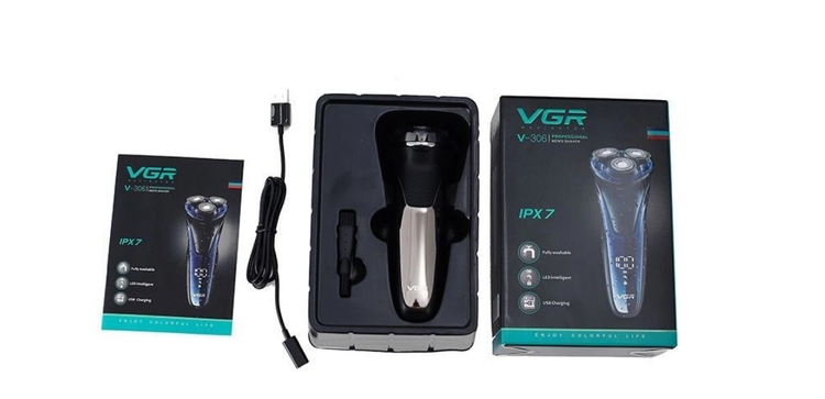 ماشین اصلاح وی جی آر مدل V-306 با تکنولوژی برش چرخشی ضد آب