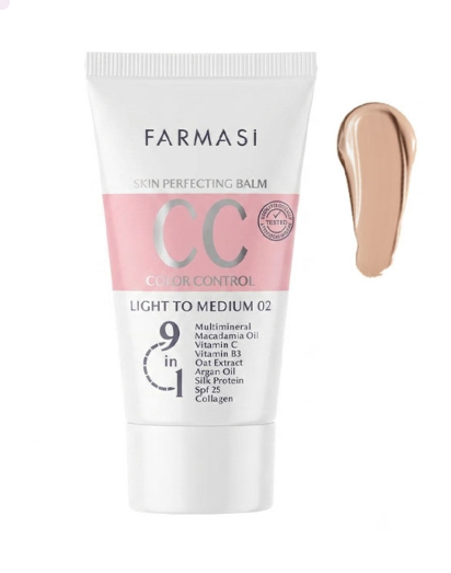 CC کرم شماره SPF25 Light to Medium 02 حجم 50 میل