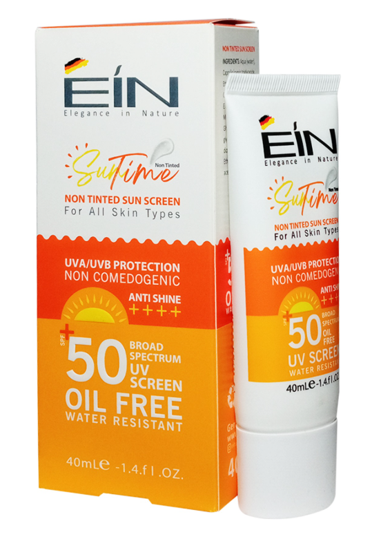 کرم ضد آفتاب ای آی ان SPF50 بی رنگ حجم ۴۰ میلی لیتر مناسب انواع پوست