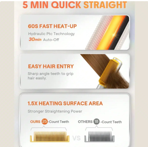 برس حرارتی شیگلم Sleek Chic 3D | برس صاف کننده و حالت دهنده مو ا Sleek chic 3D thermal straightening brush