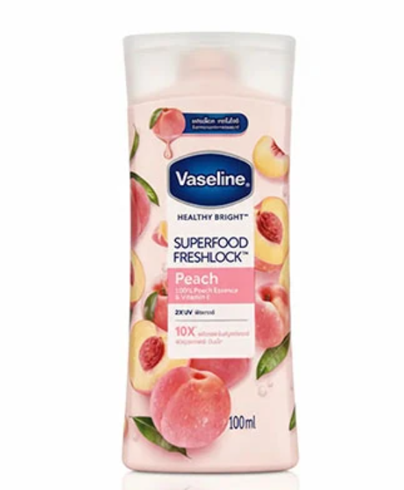لوسیون بدن  سوپر فود حاوی عصاره هلو | Vaseline Superfood Freshlock Peach 100ml