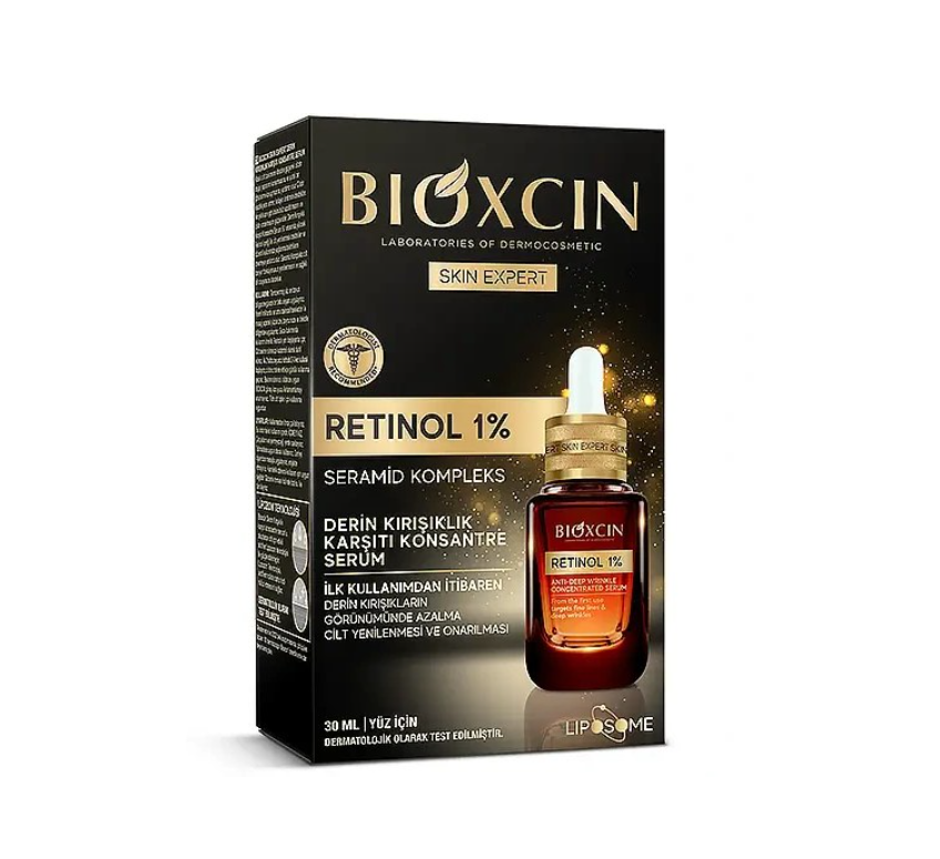 سرم ضد چروک عمیق پوست صورت بیوکسین Bioxcin حاوی رتینول 1 درصد حجم 30 میل