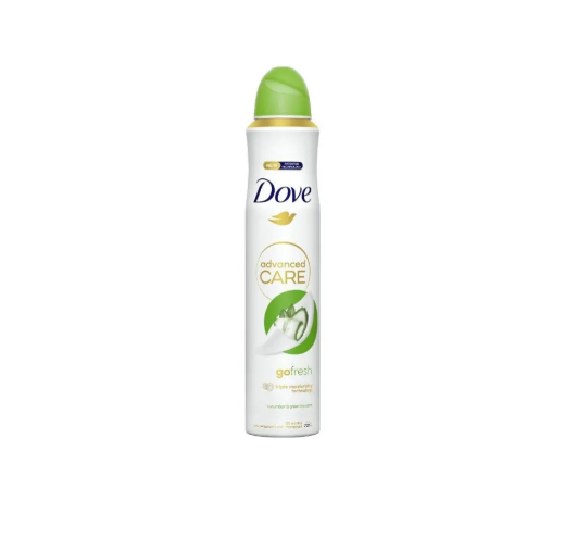 اسپری دئودرانت زنانه داو Dove رایحه خیار و چای سبز انگلیس حجم 250 میل