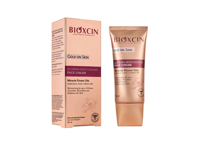 کرم مرطوب‌کننده و درخشان‌کننده صورت بیوکسین Gold On Skin حجم ۵۰ میلی‌لیتر